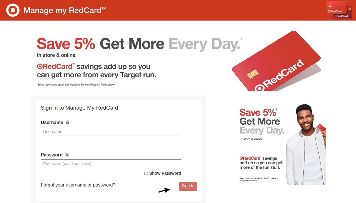 Target RedCard Sign In