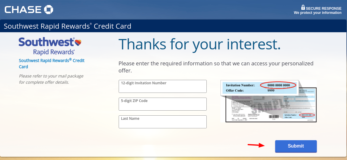 Southwest Rapid Rewards Visa Credit card Apply