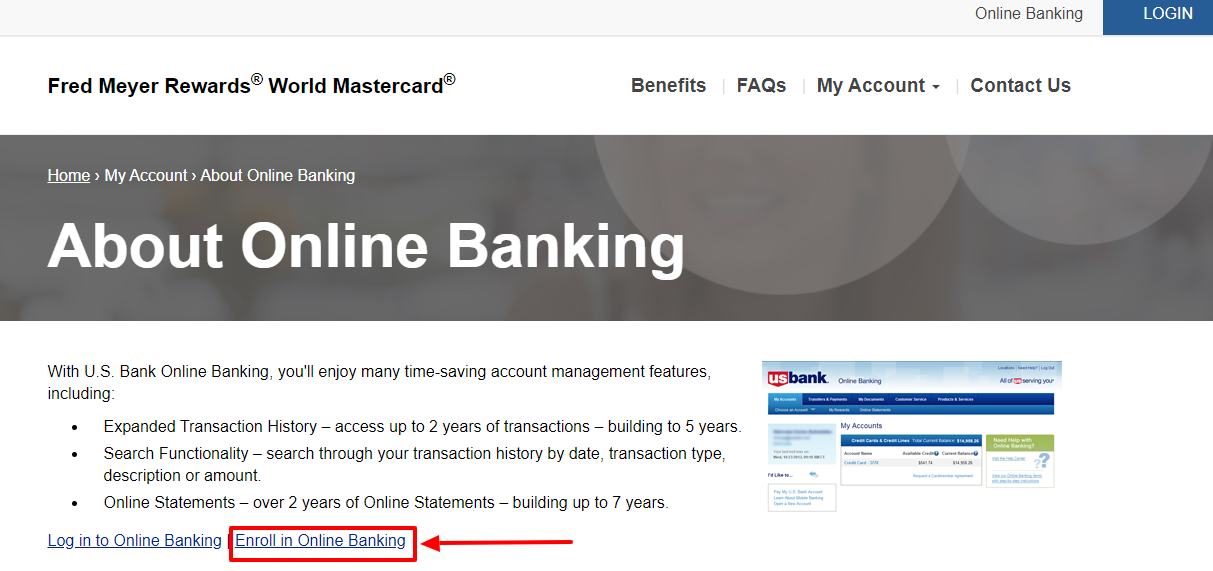 Fred Meyer Rewards World MasterCard Account login