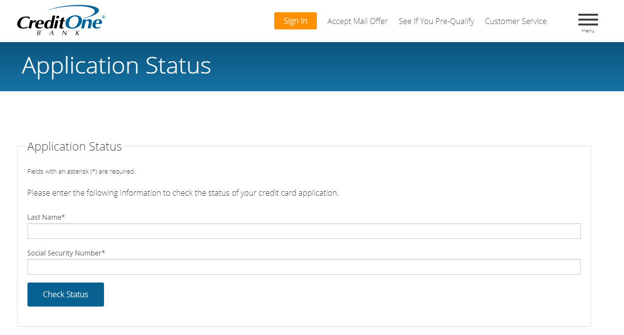 apply for a Credit card from Credit One Bank