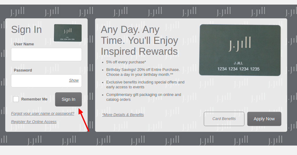 J Jill Credit Card Login
