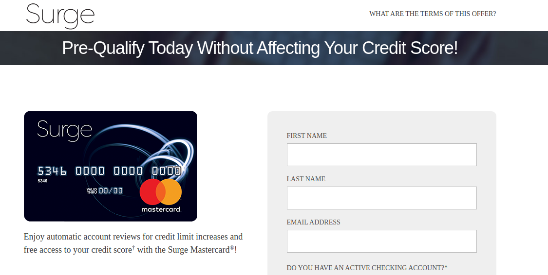 Surge Mastercard Pre-Qulify