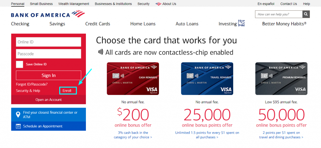 Bank of America Credit Card Activation proccess