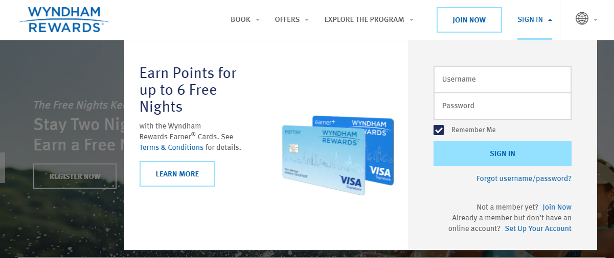 Wyndham Rewards Login