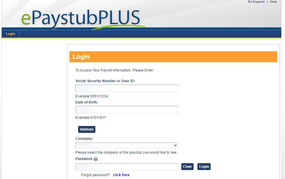 e pay stubs plus login