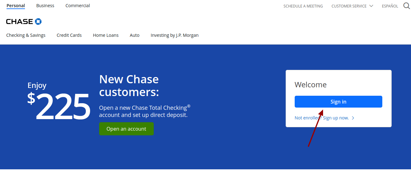 chase bank login