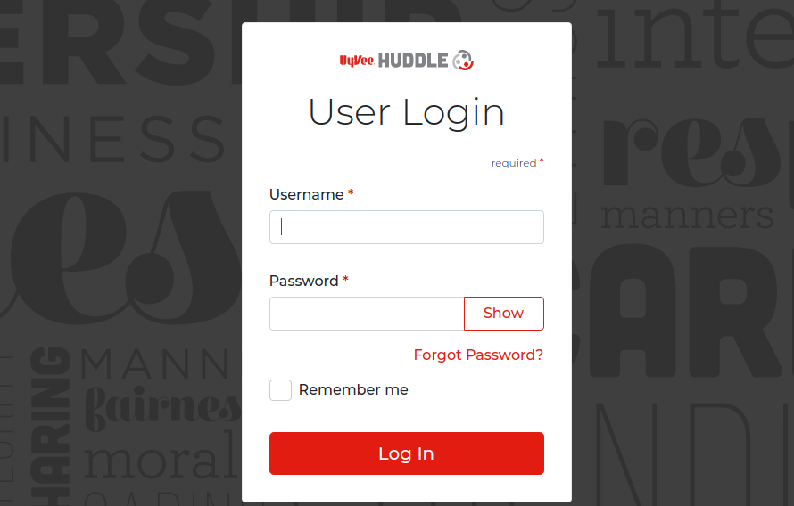 hy-vee huddle employee login
