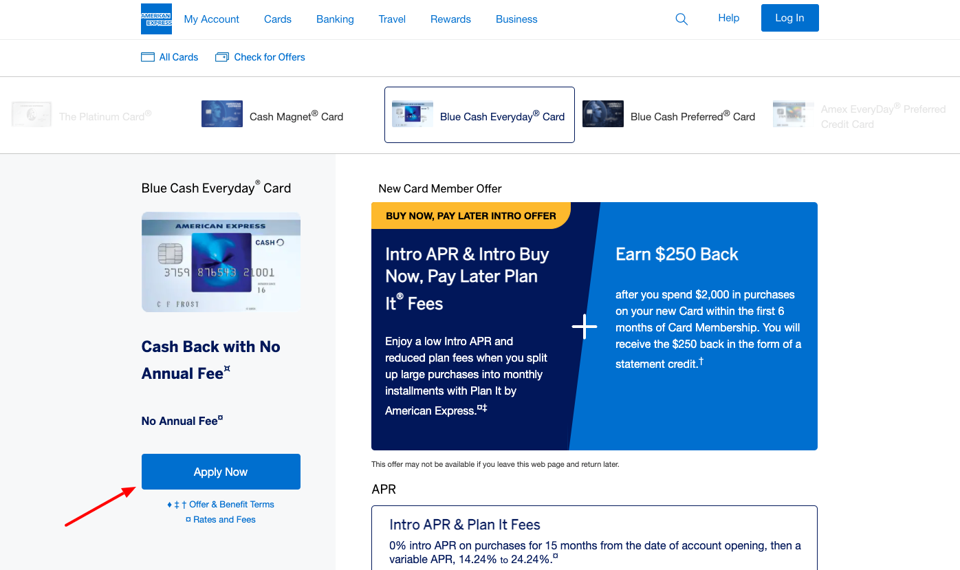 amex blue cash everyday apply