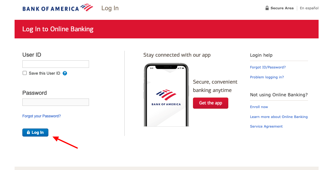 bank of america login