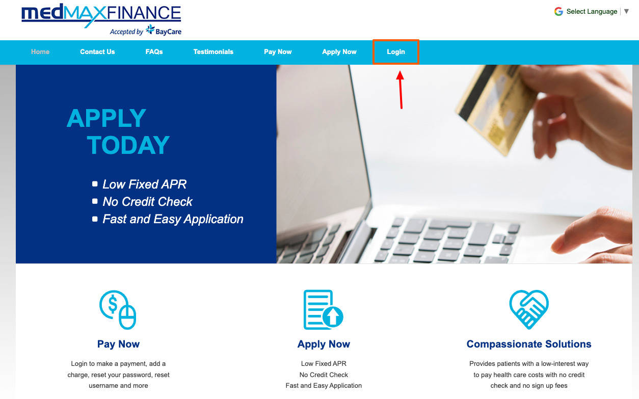 med max finance login