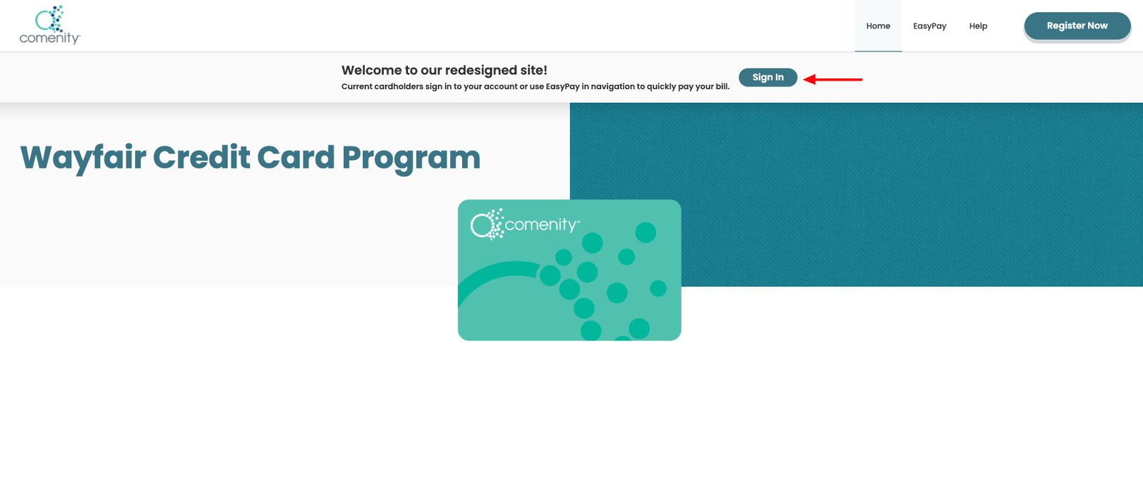 wayfair credit card login