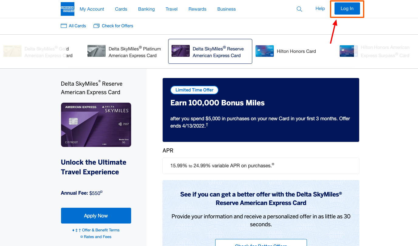 american express confirm card login