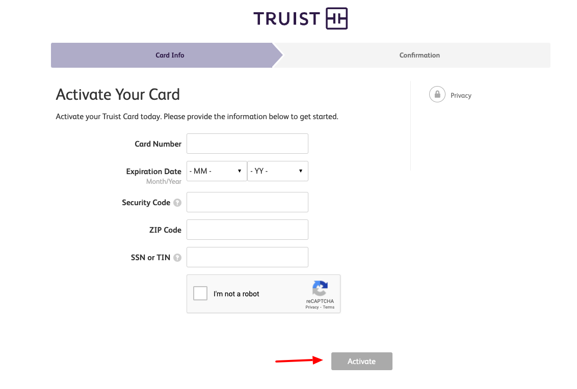 suntrust card activation
