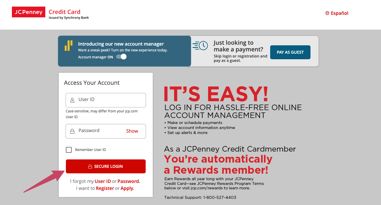 JCPenney Credit Card Login