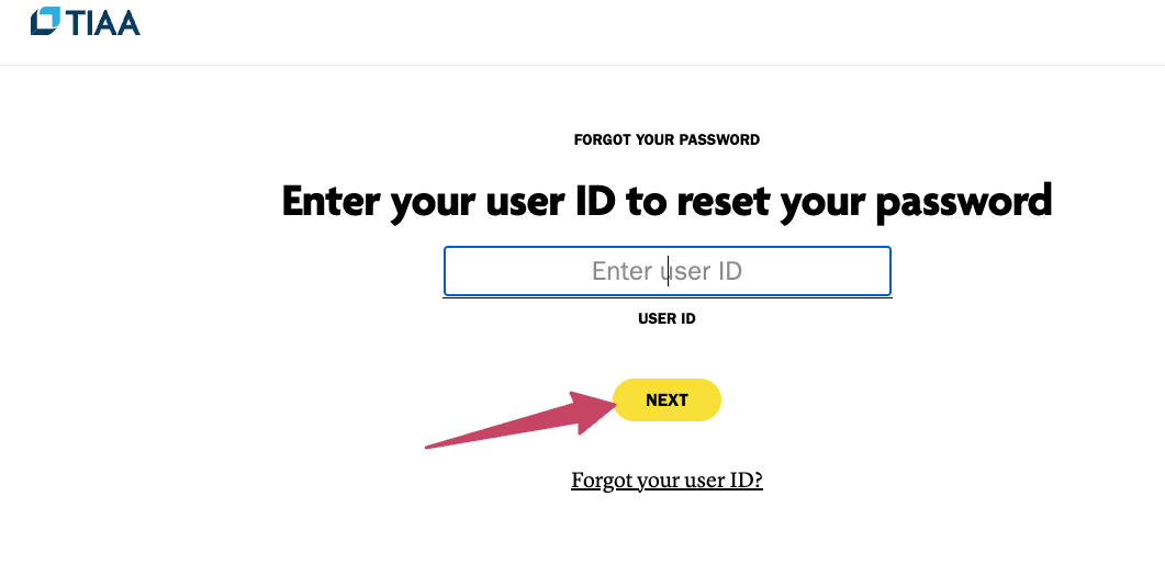 forgot password for Tiaa Cref