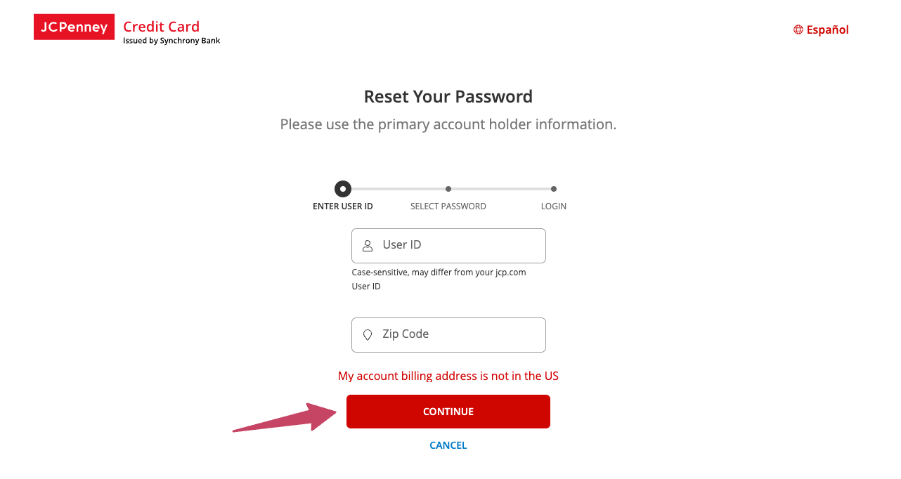 forgot password for jcpenney card