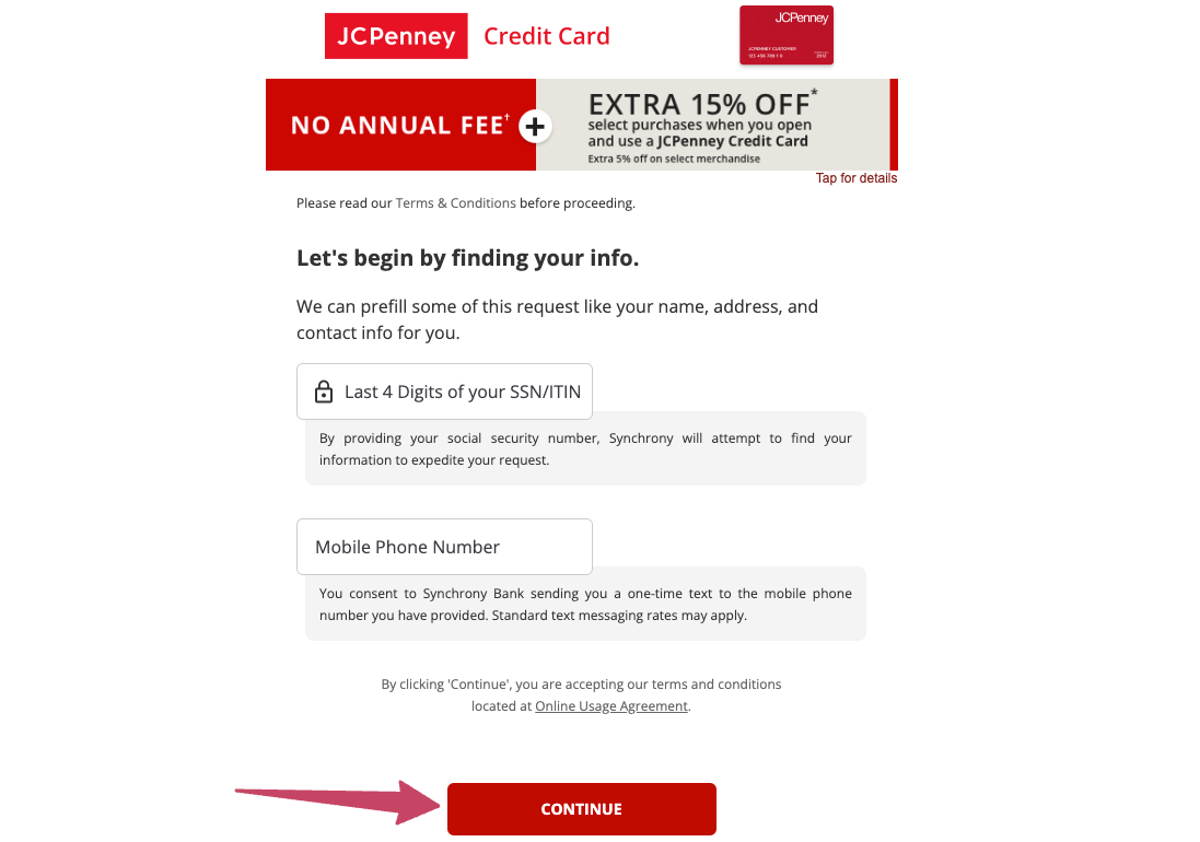 jcpenney card application