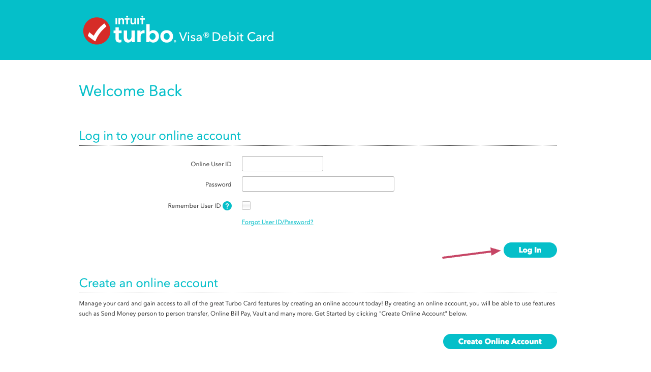 turbotax card login